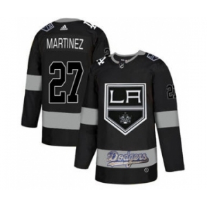 Men's LA Kings With Dodgers #27 Alec Martinez Black Hockey Hockey Jersey