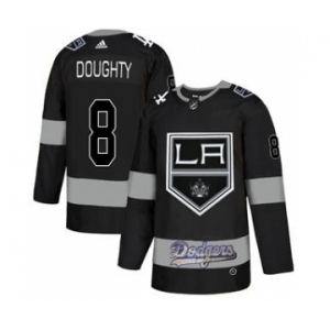 Men's LA Kings With Dodgers #8 Drew Doughty Black Hockey Hockey Jersey