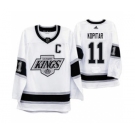 Men's Los Angeles Kings #11 Anze Kopitar 2019-20 Heritage White Throwback 90s Hockey Jersey