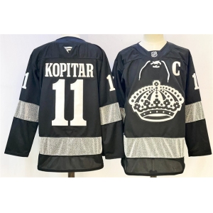 Men's Los Angeles Kings #11 Anze Kopitar Black With C Patch Alternate Stitched Hockey Jersey