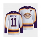 Men's Los Angeles Kings #11 Anze Kopitar White 2022 Reverse Retro Stitched Jersey