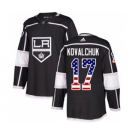 Men's Los Angeles Kings #17 Ilya Kovalchuk Black Home USA Flag Stitched Hockey Jersey