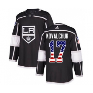 Men's Los Angeles Kings #17 Ilya Kovalchuk Black Home USA Flag Stitched Hockey Jersey