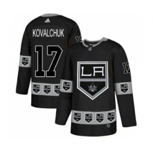 Men's Los Angeles Kings #17 Ilya Kovalchuk Black Team Logo Fashion Stitched Hockey Jersey