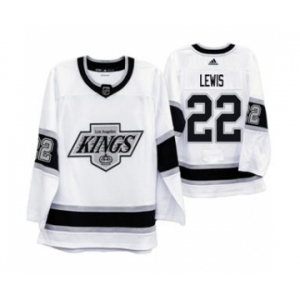 Men's Los Angeles Kings #22 Trevor Lewis 2019-20 Heritage White Throwback 90s Hockey Jersey