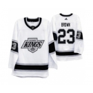 Men's Los Angeles Kings #23 Dustin Brown 2019-20 Heritage White Throwback 90s Hockey Jersey