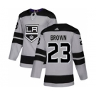 Men's Los Angeles Kings #23 Dustin Brown Gray Alternate Stitched Hockey Jersey