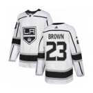 Men's Los Angeles Kings #23 Dustin Brown White Road Stitched Hockey Jersey