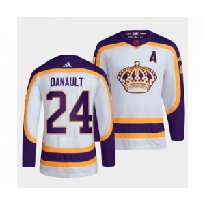 Men's Los Angeles Kings #24 Phillip Danault White 2022 Reverse Retro Stitched Jersey