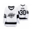 Men's Los Angeles Kings #30 Rogie Vachon 2019-20 Heritage White Throwback 90s Hockey Jersey