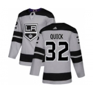 Men's Los Angeles Kings #32 Jonathan Quick Gray Alternate Stitched Hockey Jersey