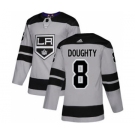 Men's Los Angeles Kings #8 Drew Doughty Gray Alternate Stitched Hockey Jersey