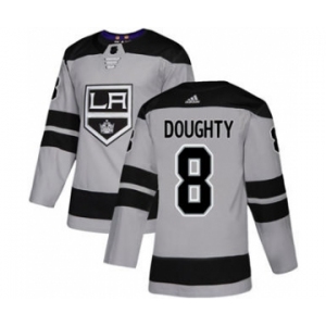 Men's Los Angeles Kings #8 Drew Doughty Gray Alternate Stitched Hockey Jersey