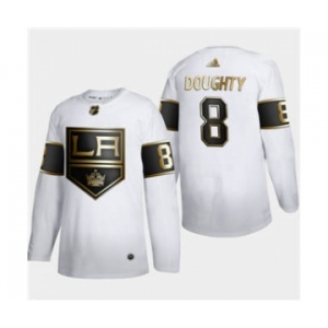Men's Los Angeles Kings #8 Drew Doughty White Golden Edition Limited Stitched Hockey Jersey