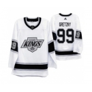 Men's Los Angeles Kings #99 Wayne Gretzky 2019-20 Heritage White Throwback 90s Hockey Jersey