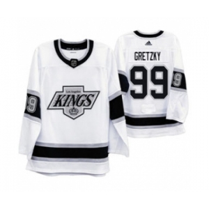 Men's Los Angeles Kings #99 Wayne Gretzky 2019-20 Heritage White Throwback 90s Hockey Jersey