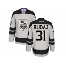 Men's Reebok Los Angeles Kings #31 Peter Budaj Authentic Gray Alternate NHL Jersey