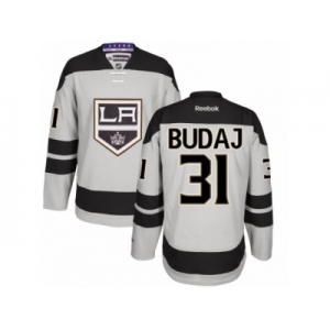 Men's Reebok Los Angeles Kings #31 Peter Budaj Authentic Gray Alternate NHL Jersey