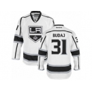 Men's Reebok Los Angeles Kings #31 Peter Budaj Authentic White Away NHL Jersey