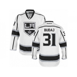 Men's Reebok Los Angeles Kings #31 Peter Budaj Authentic White Away NHL Jersey