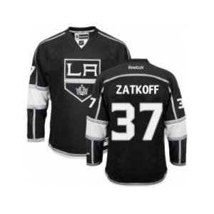 Men's Reebok Los Angeles Kings #37 Jeff Zatkoff Authentic Black Home NHL Jersey