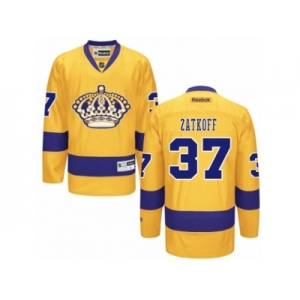 Men's Reebok Los Angeles Kings #37 Jeff Zatkoff Authentic Gold Alternate NHL Jersey