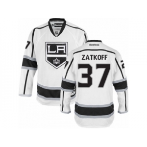 Men's Reebok Los Angeles Kings #37 Jeff Zatkoff Authentic White Away NHL Jersey