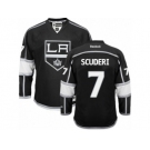 Men's Reebok Los Angeles Kings #7 Rob Scuderi Authentic Black Home NHL Jersey