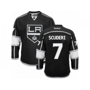 Men's Reebok Los Angeles Kings #7 Rob Scuderi Authentic Black Home NHL Jersey