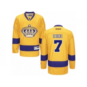 Men's Reebok Los Angeles Kings #7 Rob Scuderi Authentic Gold Alternate NHL Jersey