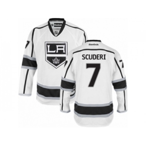 Men's Reebok Los Angeles Kings #7 Rob Scuderi Authentic White Away NHL Jersey
