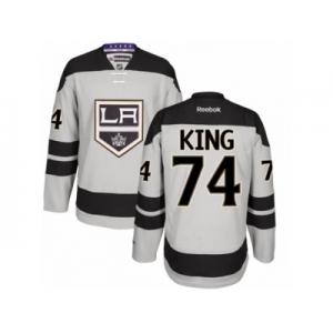 Men's Reebok Los Angeles Kings #74 Dwight King Authentic Gray Alternate NHL Jersey