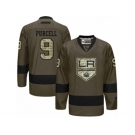 Men's Reebok Los Angeles Kings #9 Teddy Purcell Authentic Green Salute to Service NHL Jersey