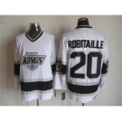 nhl jerseys los angeles kings #20 robitaille white[m&n]