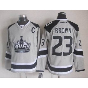 nhl jerseys los angeles kings #23 brown grey[2014 new stadium][patch C]