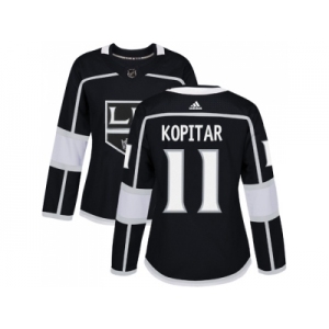 Women Adidas Los Angeles Kings #11 Anze Kopitar Black Home Authentic Stitched NHL Jersey