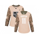 Women Adidas Los Angeles Kings #11 Anze Kopitar Camo Authentic 2017 Veterans Day Stitched NHL Jersey