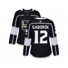 Women Adidas Los Angeles Kings #12 Marian Gaborik Black Home Authentic Stitched NHL Jersey