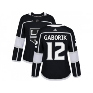 Women Adidas Los Angeles Kings #12 Marian Gaborik Black Home Authentic Stitched NHL Jersey