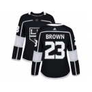 Women Adidas Los Angeles Kings #23 Dustin Brown Black Home Authentic Stitched NHL Jersey