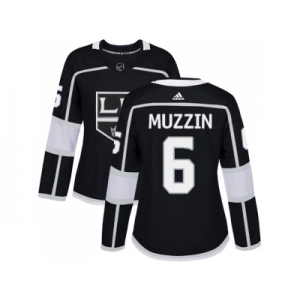 Women Adidas Los Angeles Kings #6 Jake Muzzin Black Home Authentic Stitched NHL Jersey