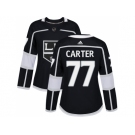 Women Adidas Los Angeles Kings #77 Jeff Carter Black Home Authentic Stitched NHL Jersey