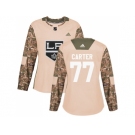 Women Adidas Los Angeles Kings #77 Jeff Carter Camo Authentic 2017 Veterans Day Stitched NHL Jersey