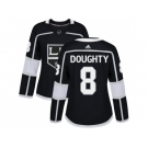 Women Adidas Los Angeles Kings #8 Drew Doughty Black Home Authentic Stitched NHL Jersey