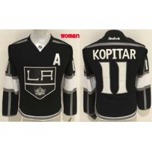Women's Los Angeles Kings #11 Anze Kopitar Black Home Stitched NHL Jersey
