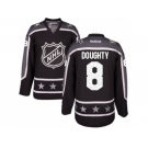 Women's Reebok Los Angeles Kings #8 Drew Doughty Authentic Black Pacific Division 2017 All-Star NHL Jersey