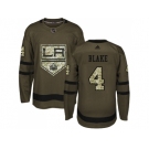Youth Adidas Los Angeles Kings #4 Rob Blake Green Salute to Service Stitched NHL Jersey
