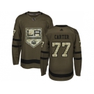 Youth Adidas Los Angeles Kings #77 Jeff Carter Green Salute to Service Stitched NHL Jersey