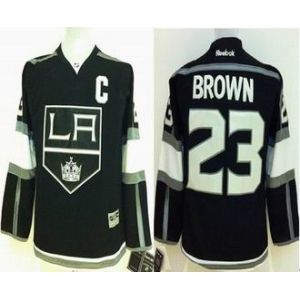 youth nhl jerseys los angeles kings #23 brown black[patch C]