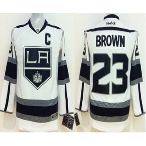 youth nhl jerseys los angeles kings #23 brown white[patch C]